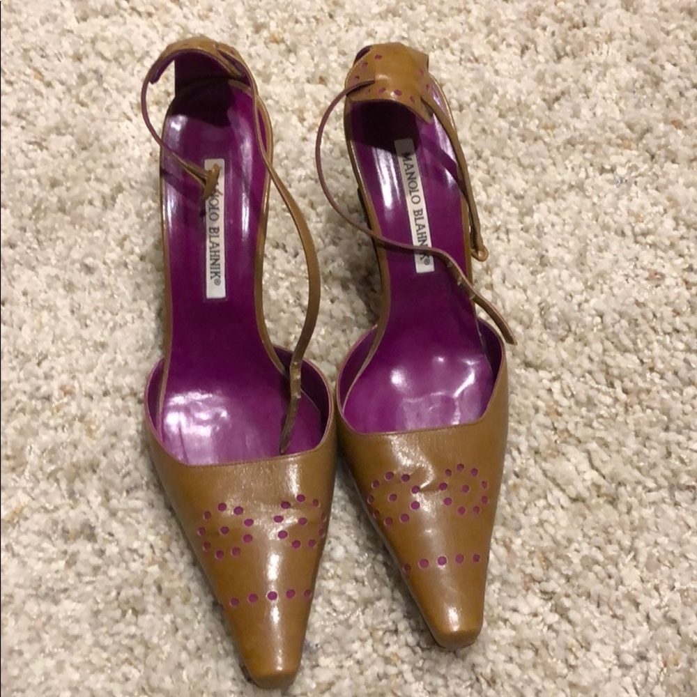 Manolo Blahnik heels with ankle strap